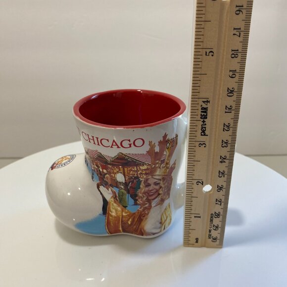 Collectible 2015 Chicago Christkindlmarket 20th Anniversary Mug Boot Red White - Picture 4 of 9